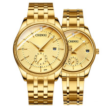 CHENXI Gold Wrist Watch Men Watches Lady Top Brand Luxury Quartz Wristwatch For Lover's Fashion Dress Clock